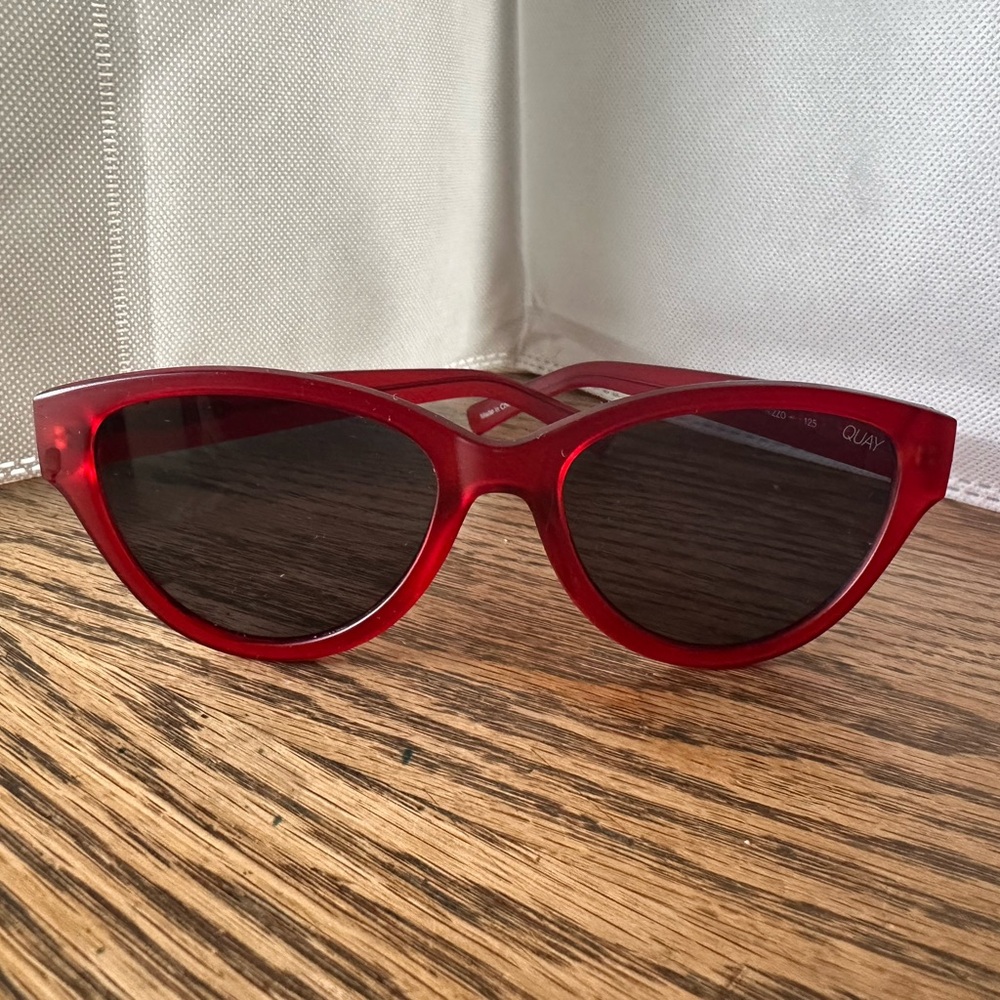Quay Australia Red and Black Wayfarer Glasses